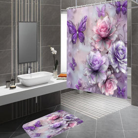 DDQQ toilet lid cover completes a coordinated bathroom look.
