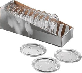 DDRAUY 12-pack clear candle plate—round glass pedestal for pillar candles at events