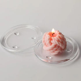 DDRAUY clear glass candle plate ideal for crafts and centerpieces