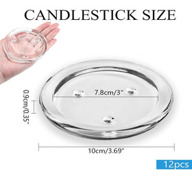 DDRAUY round glass candle holder 3in enhances display while protecting surfaces