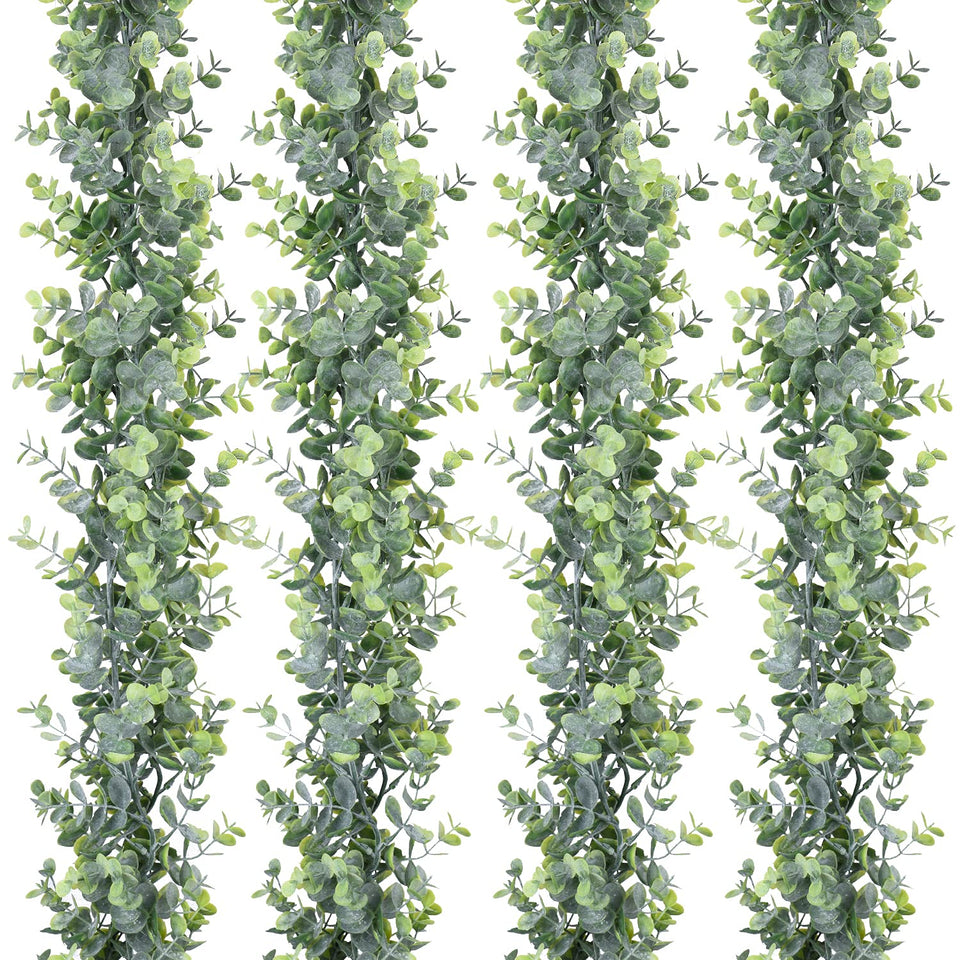 DearHouse eucalyptus garland closeup leaves, highlighting realistic texture for natural greenery.