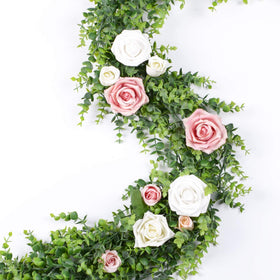DearHouse eucalyptus garland greenery-wall-decor, enhances indoor walls with tactile greenery.