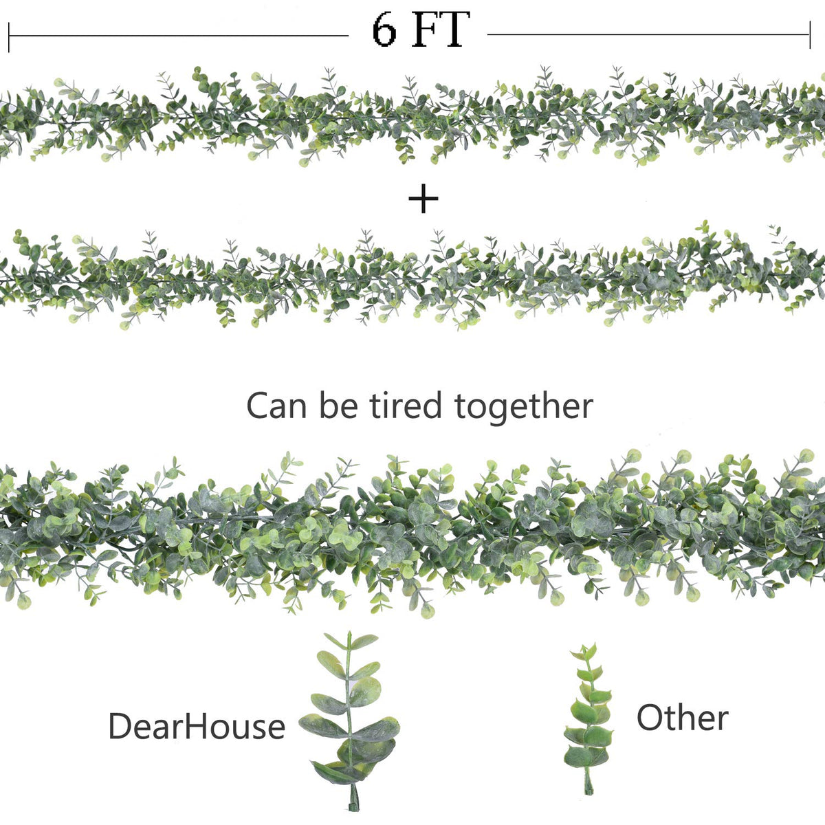 DearHouse eucalyptus garland table-edge-drape, ideal for edging tables with lush greenery.