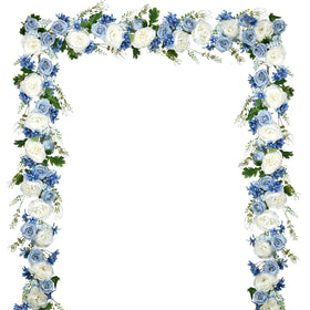 DearHouse silk peony garland 6ft white for elegant wedding table decor