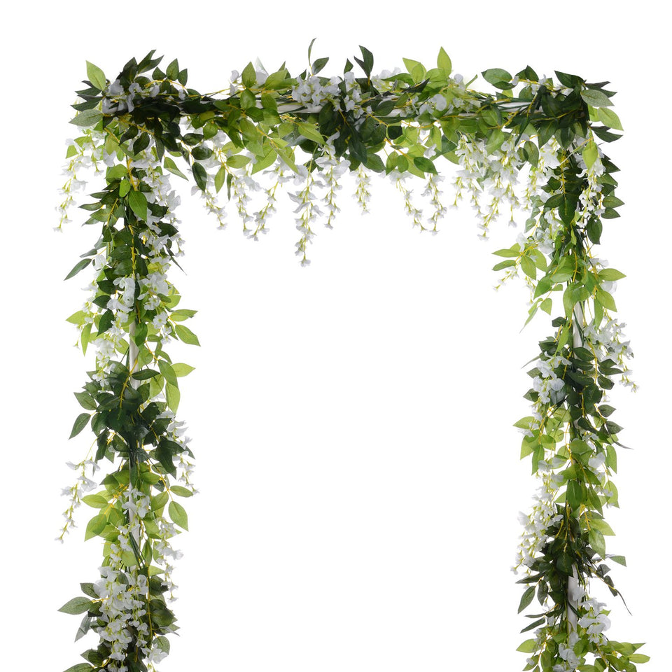 DearHouse silk wisteria flowers garland adds a romantic touch to weddings and home decor.