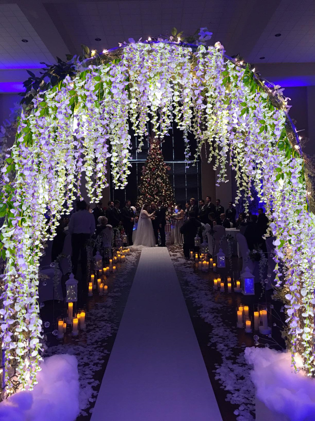DearHouse wisteria hanging garland on wall for home or event décor