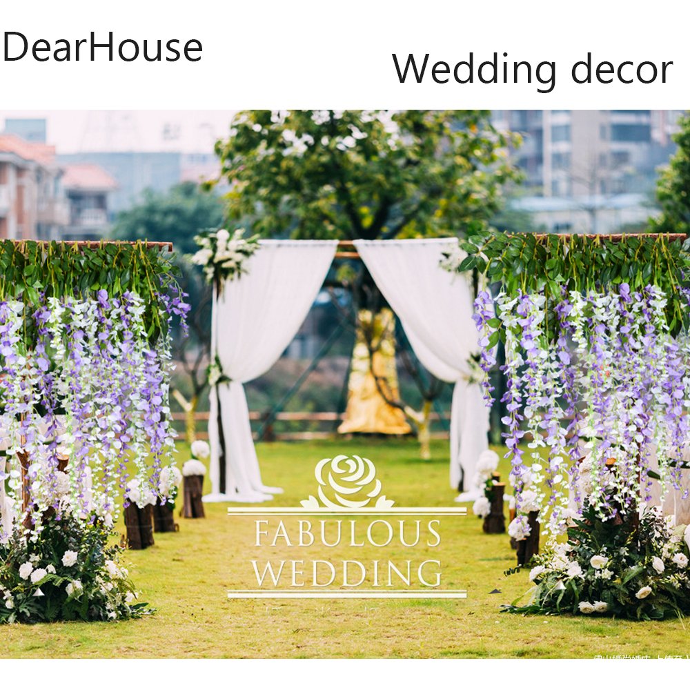 DearHouse wisteria vine arch decor for wedding ceremony
