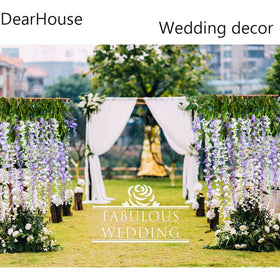 DearHouse wisteria vine arch decor for wedding ceremony