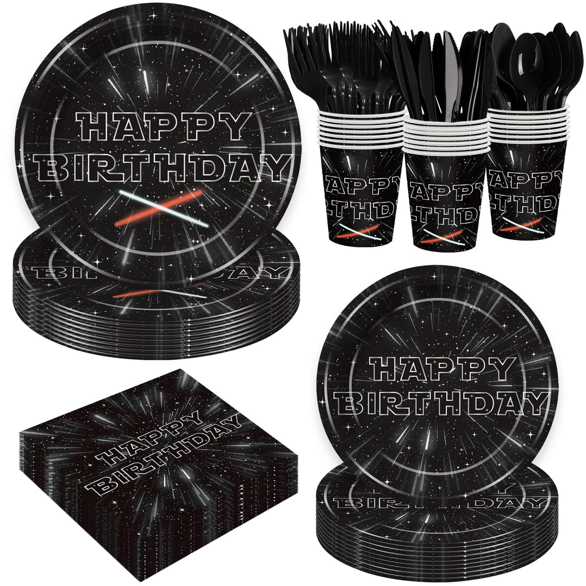 DEAYISTY Stars plates 9inch for a quick, mess-free birthday meal setup.