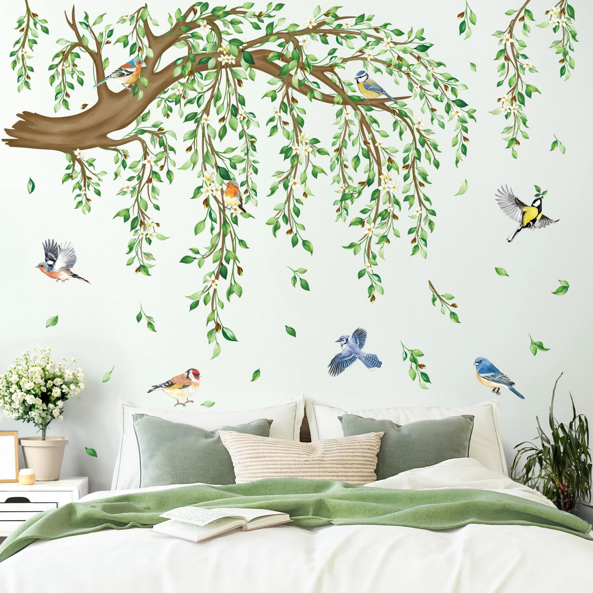 decalmile birds on branch wall sticker offers whimsical nature-inspired accent