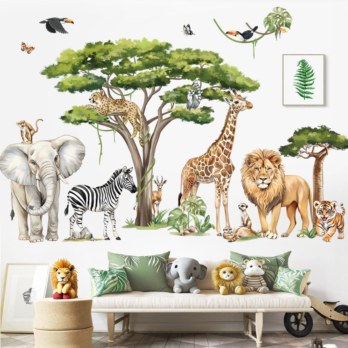 decalmile safari elephant wall decal adds jungle vibe while remaining easy to reposition