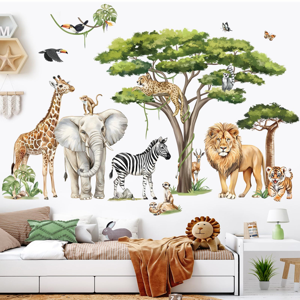 decalmile safari lion wall sticker creates bold focal points for play areas