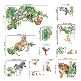 DecalMile XXL safari tropical leaves wall sticker brightens nursery walls.