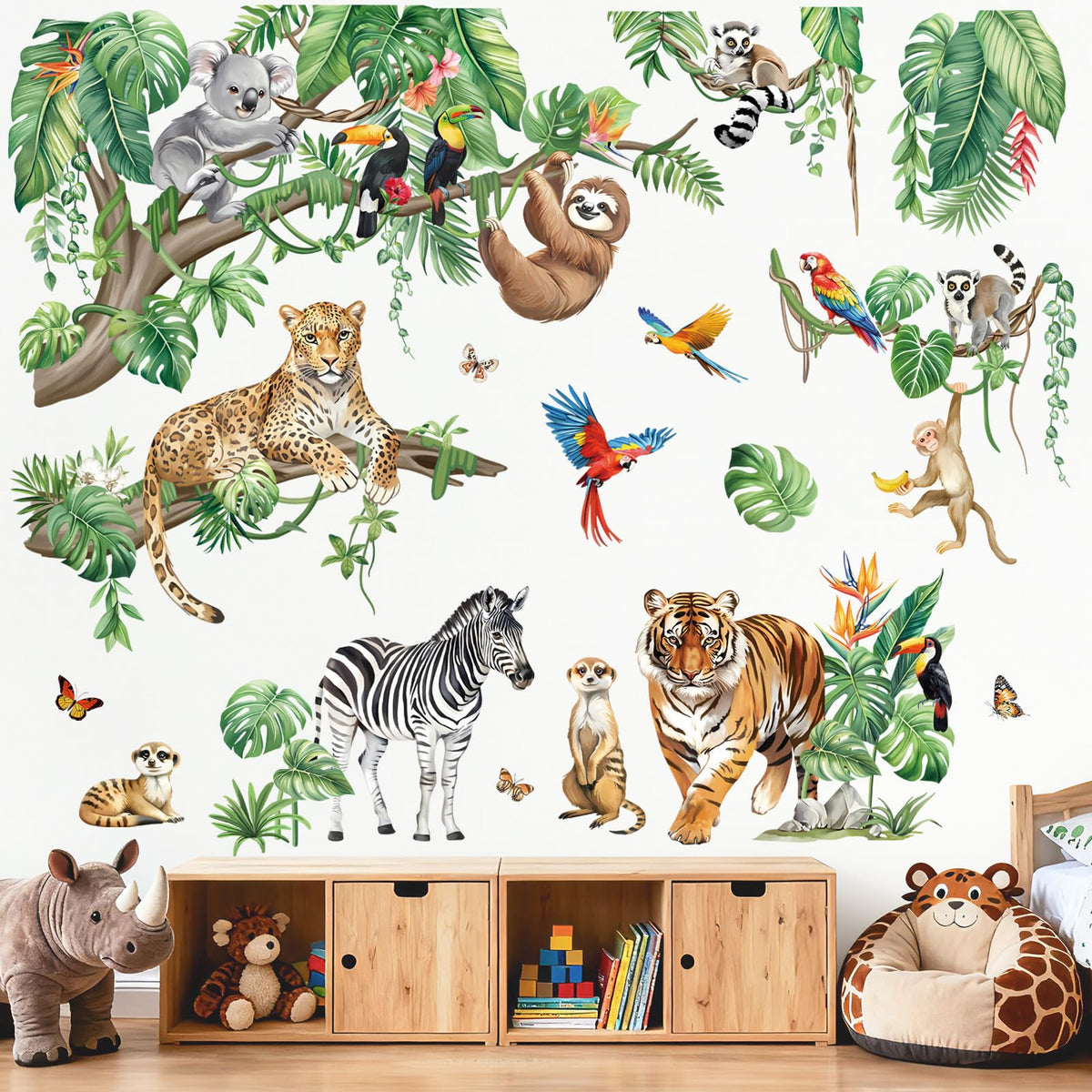 DecalMile XXL safari lion wall sticker creates playful room charm for kids.