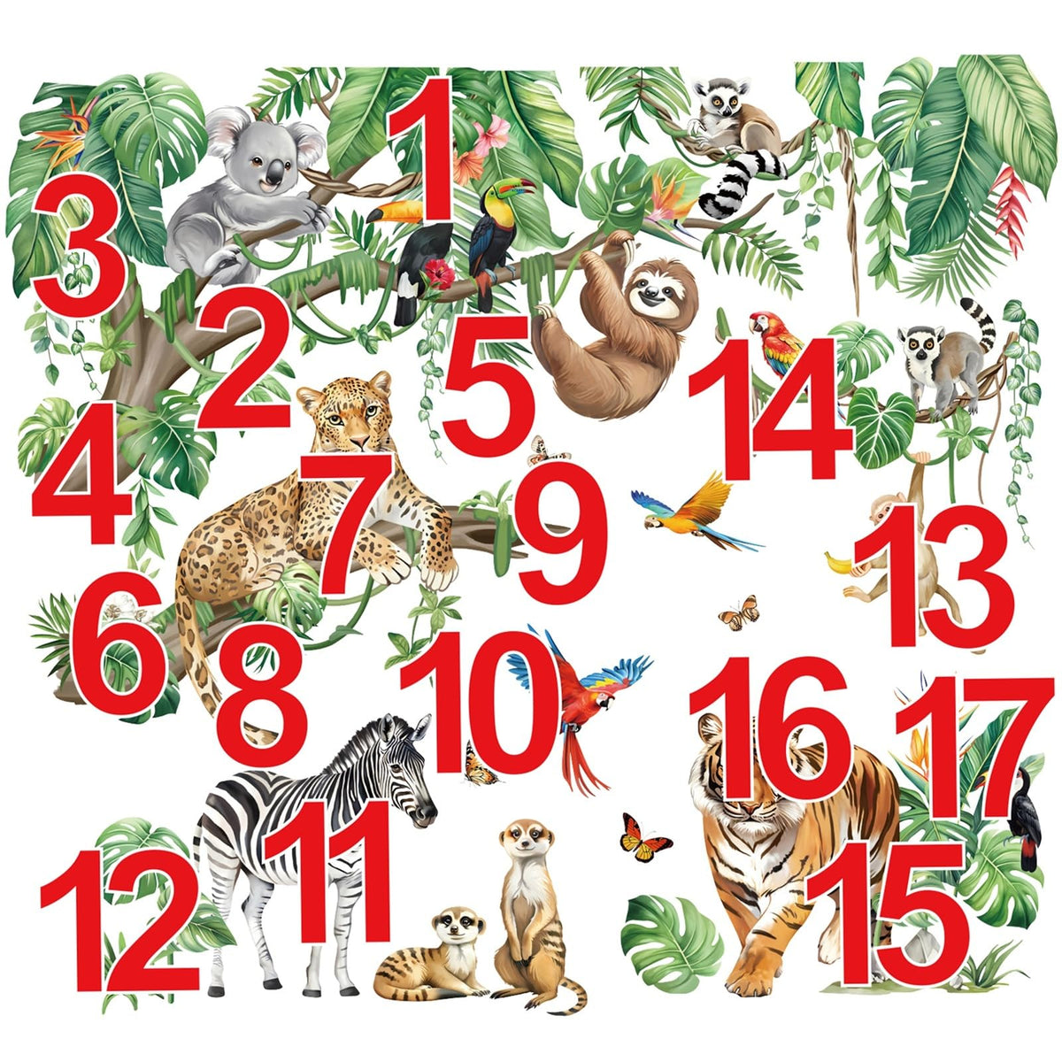DecalMile XXL safari vines wall sticker enhances jungle-themed walls.