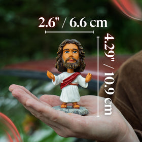 DECCED Jesus Bobblehead resin construction offers fade-resistant longevity.