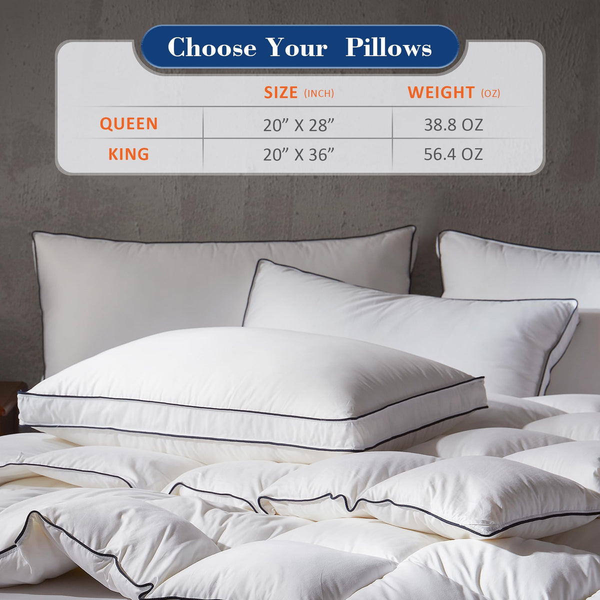 Decroom hotel-quality pillows for home use and refined sleep space
