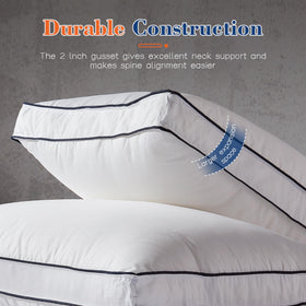 Decroom pillow shown for side and back sleepers with extra support