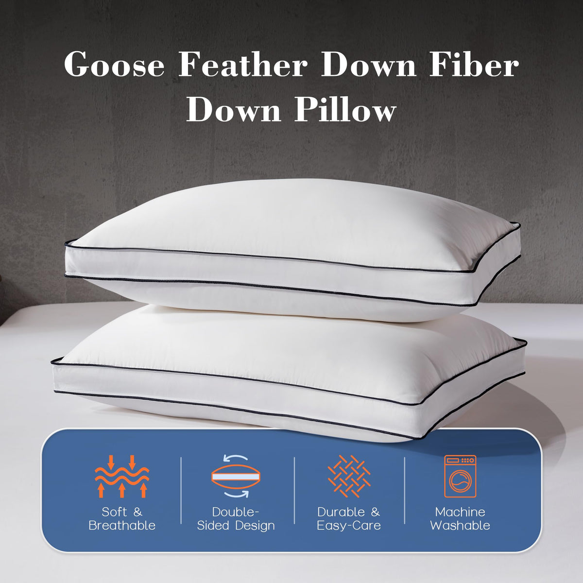 Decroom three-chamber pillow construction balances support and plushness