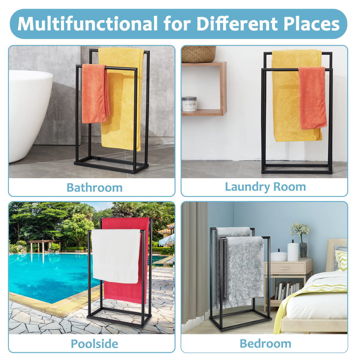 DECLUTTR towel rack stand anti-slip feet protect floors