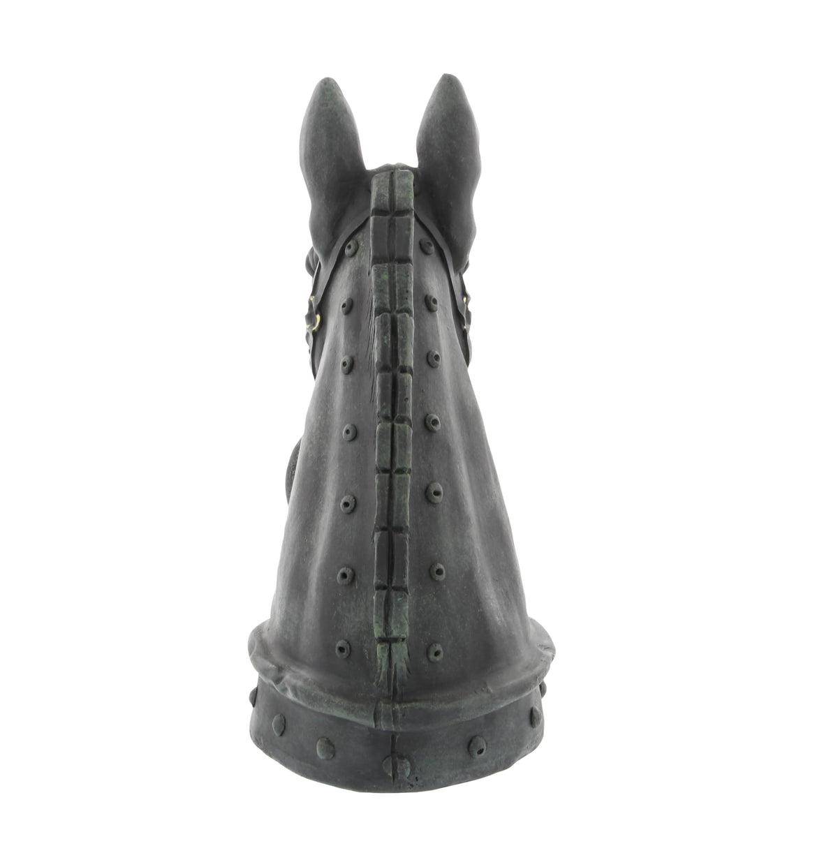 Deco 79 horse head with hitching post detail enhances traditional decor.