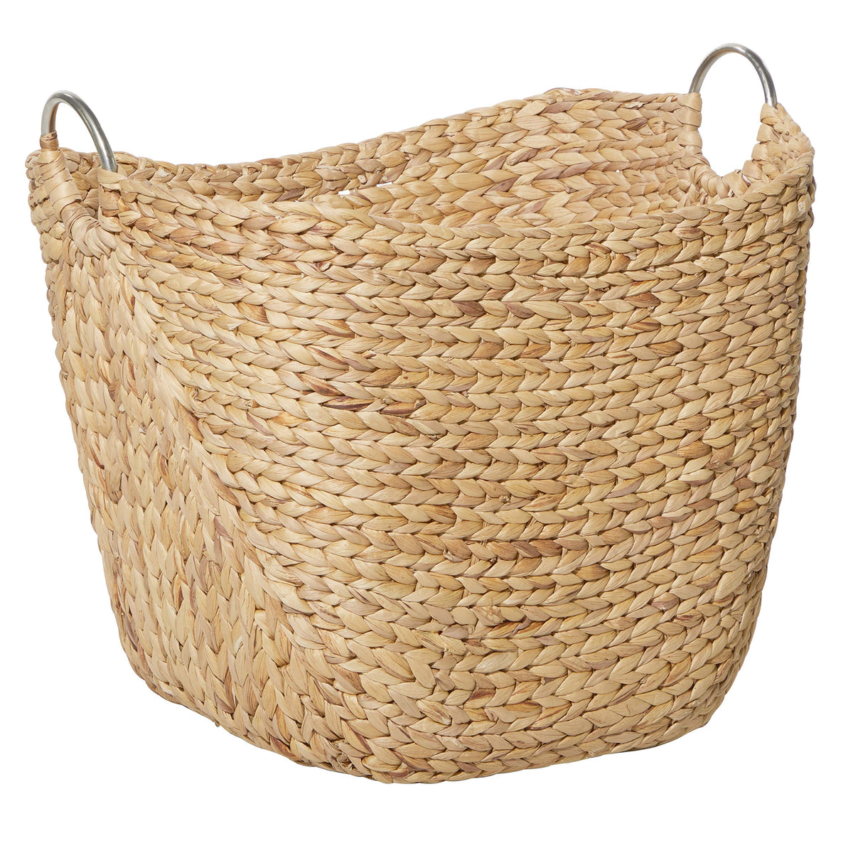 Deco 79 seagrass large woven basket with ring handles for versatile storage