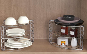 Deco Brothers 2-pack shelves maximize counter and cabinet organization.
