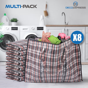 DECO EXPRESS large clothes storage totes offering reusable, space-saving packing