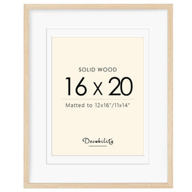 Decobility 16x20 frame front view in oak finish showcases durable, timeless display.