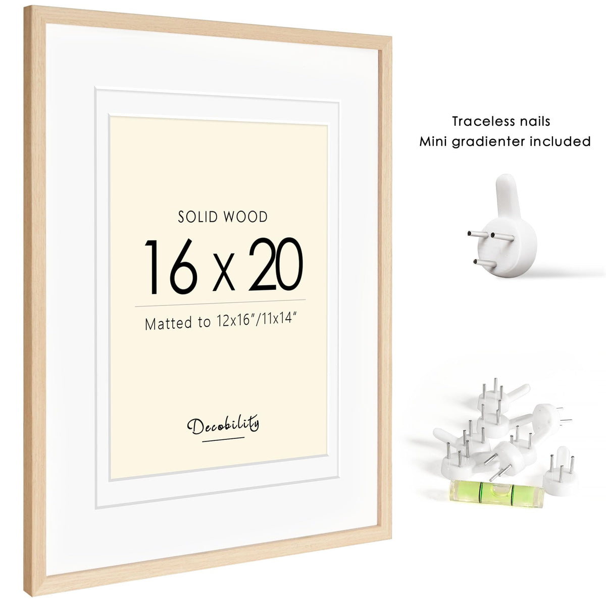 Decobility frame interior with double mats demonstrates versatile sizing for multiple photos.