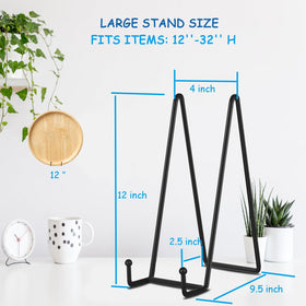 Decolore 12-inch black stand side view showing stable display angle