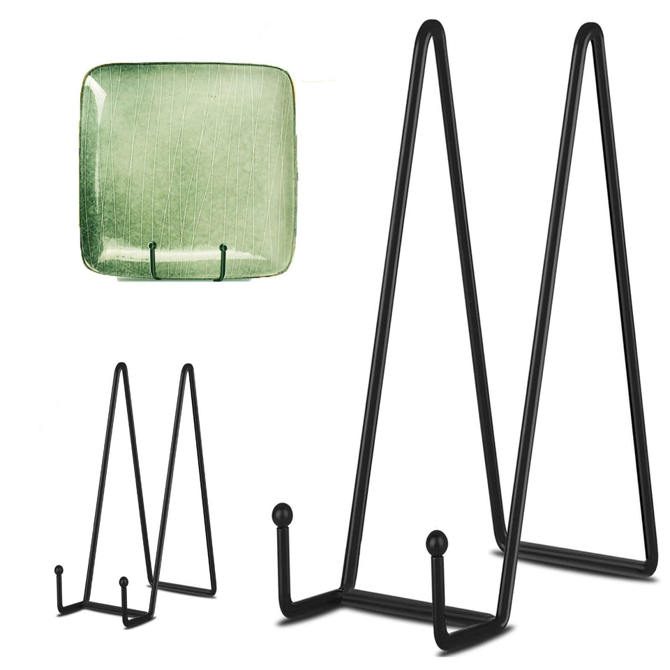 Decolore 14-inch black plate stand for stable vertical display.