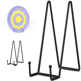 Decolore 3 Pack 12-Inch Black Picture Stand front view stable display for photos and plates