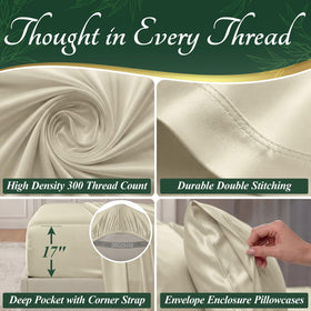DECOLURE bamboo sheets double stitching ensures lasting durability and neat, crisp edges.