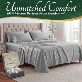 Decolure bamboo sheets fitted sheet king 17-pocket provides secure fit for deep mattresses
