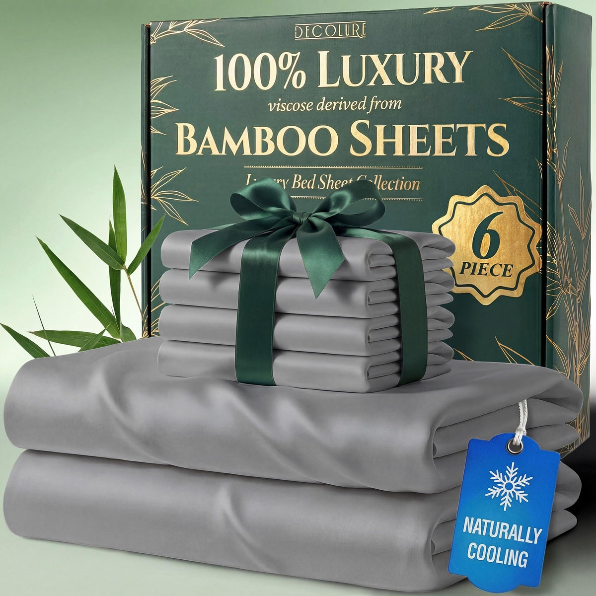 Decolure bamboo sheets flat sheet king size offers silky softness and cooling comfort