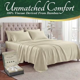 DECOLURE bamboo sheets queen fitted sheet features deep 17-inch pockets for thick mattresses.