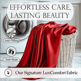 DECOLURE satin sheets with glossy finish offer luxurious feel and breathable comfort