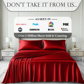 DECOLURE satin wrinkle-free red bedding maintains a neat look all night
