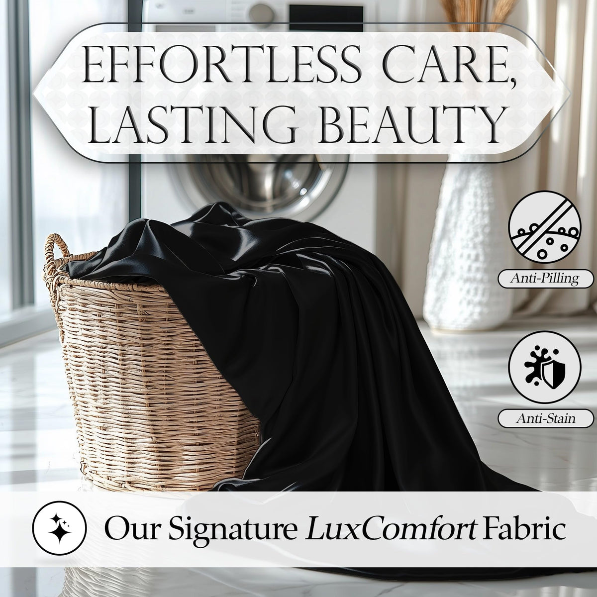 DECOLURE satin fabric with fade-resistant finish stays vibrant wash after wash