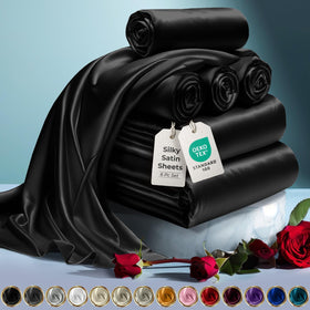 DECOLURE satin king flat sheet delivers smooth luxury for a restful night
