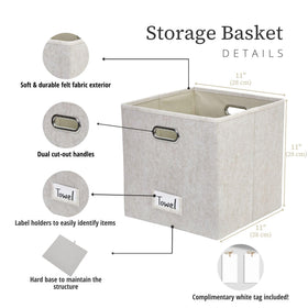 DECOMOMO 11-inch cube bin two handles being carried easily