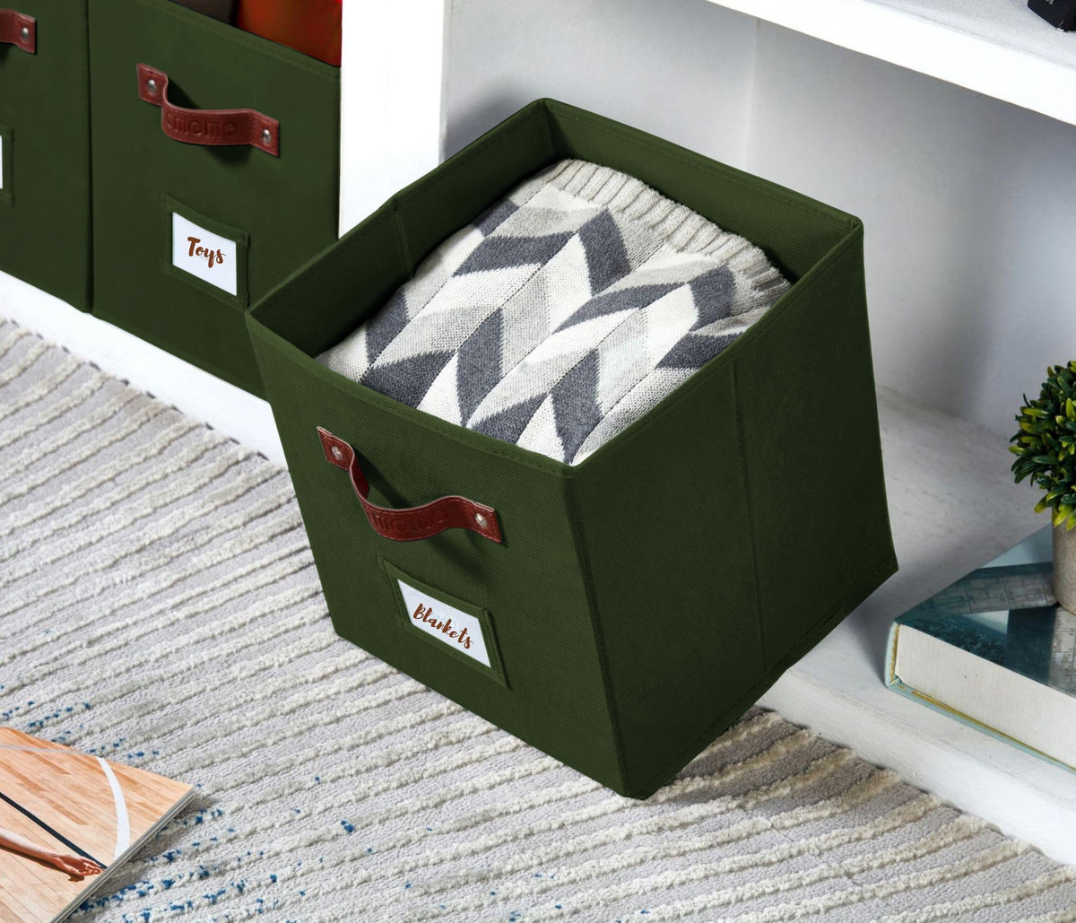 DECOMOMO dorm room organization idea with olive green bins