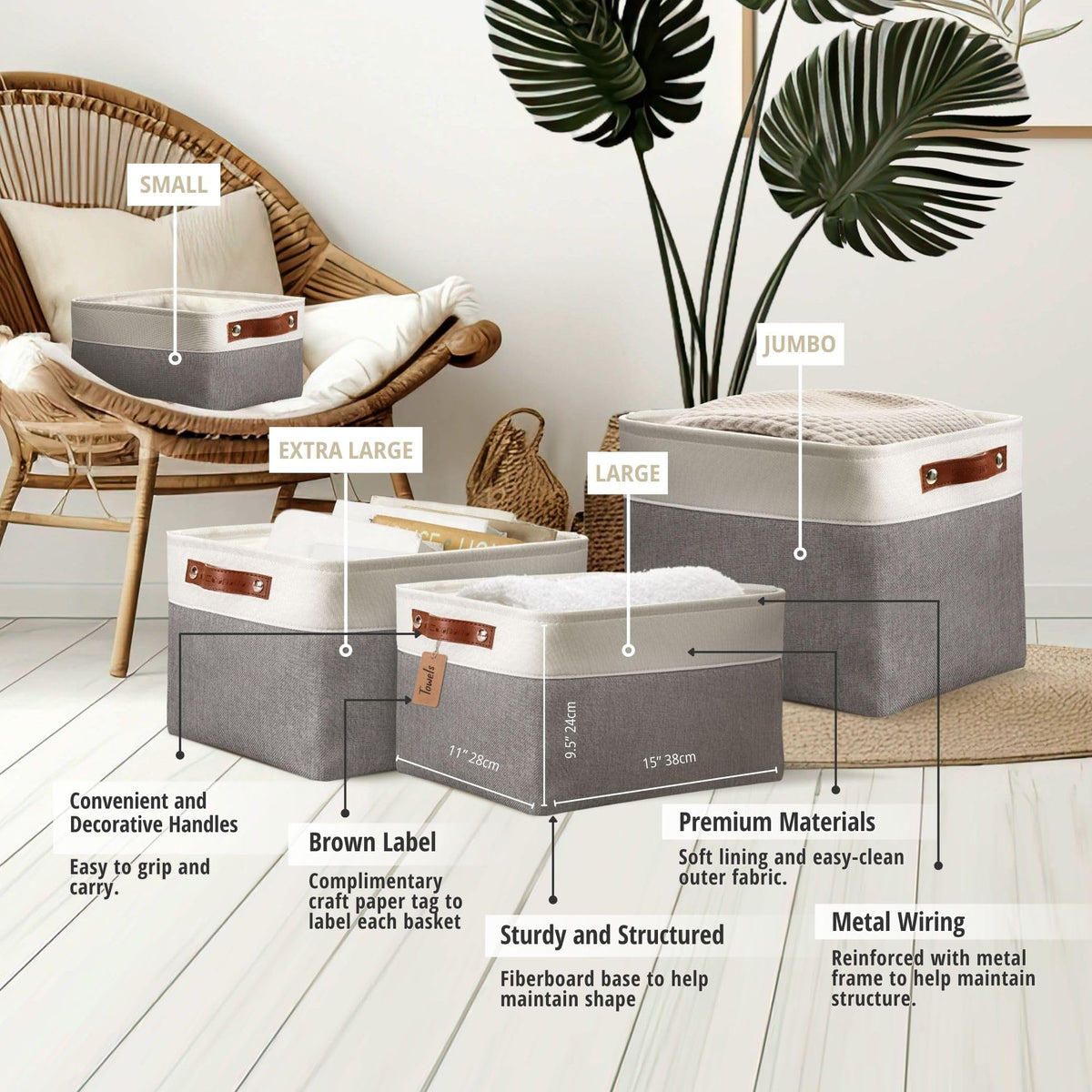 DECOMOMO label kit attached helps tag contents at a glance.