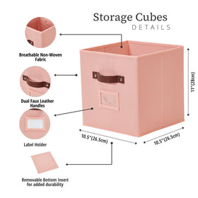 DECOMOMO rainbow storage bin back side displaying dual handle design for versatility