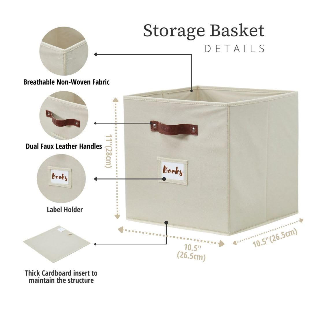 DECOMOMO storage bins with back label holder for versatile placement.