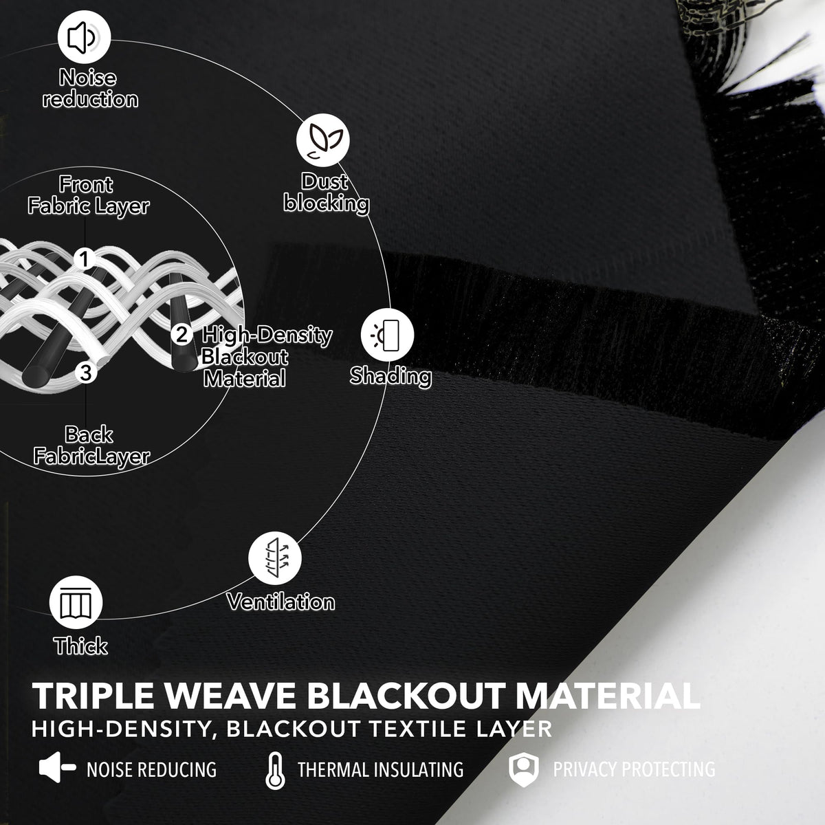 Deconovo easy-install curtains showing clean header edges for a neat look