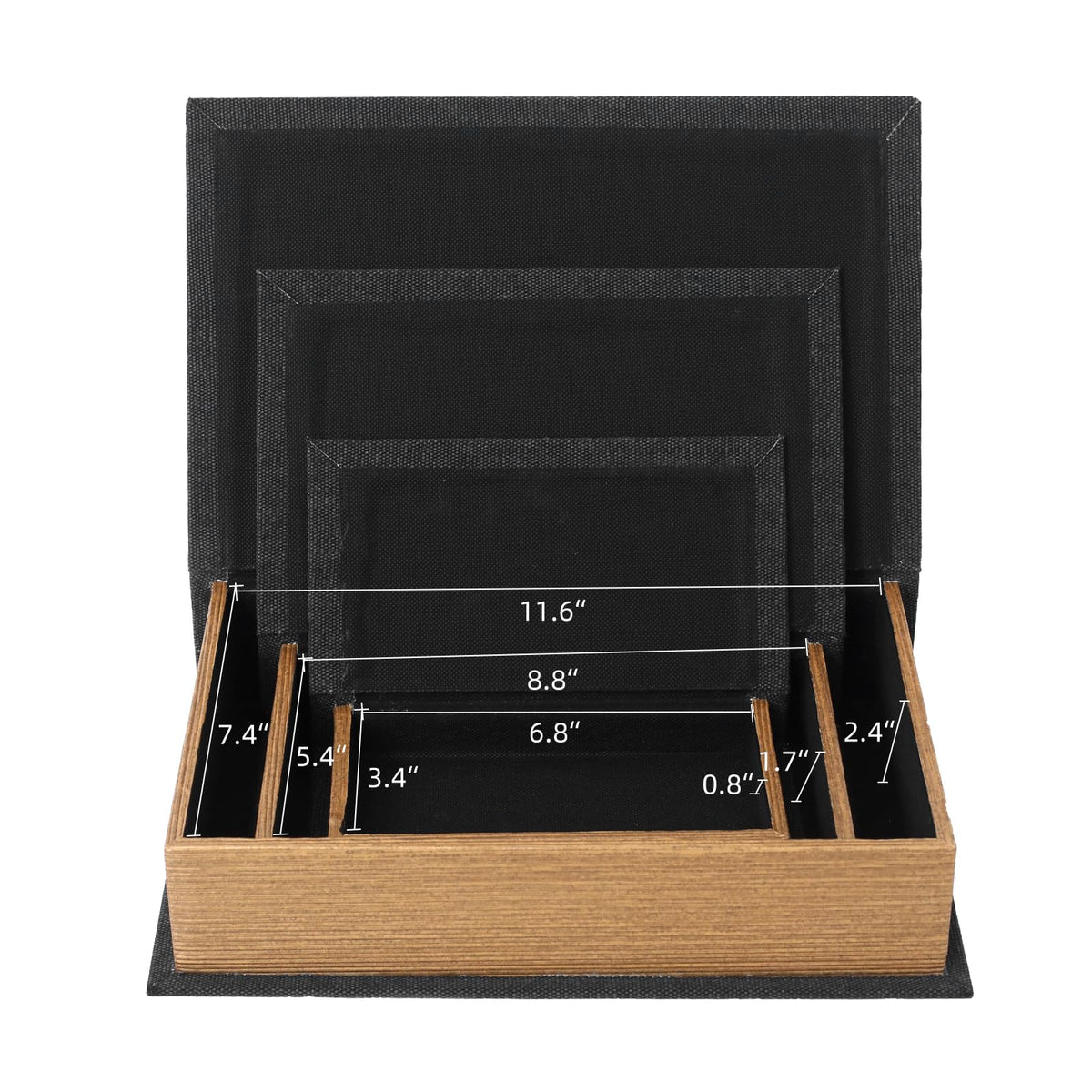 DECOR4SEASON medium stackable book box shown on a shelf for organization.