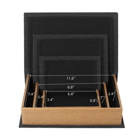 DECOR4SEASON medium stackable book box shown on a shelf for organization.