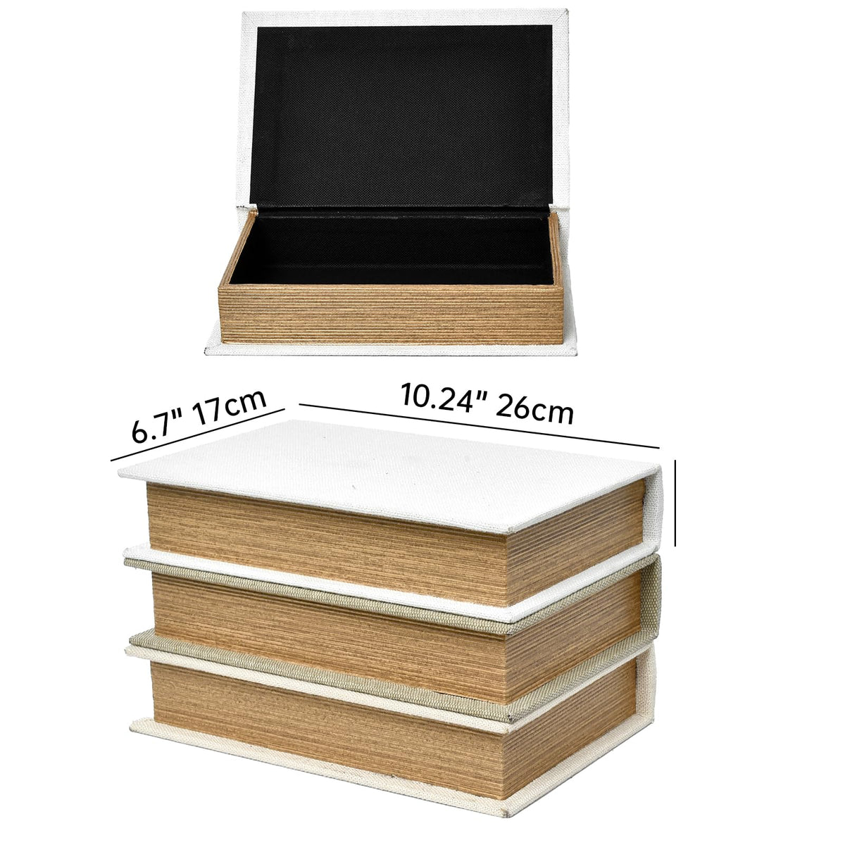 DECOR4SEASON beige book boxes on dresser showcase organized space with clean lines
